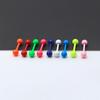 2Pcs Round Ball Dumbbell Fluorescent Titanium Steel Stud Ear Bone Stud Double Ball Thread Stud Ear