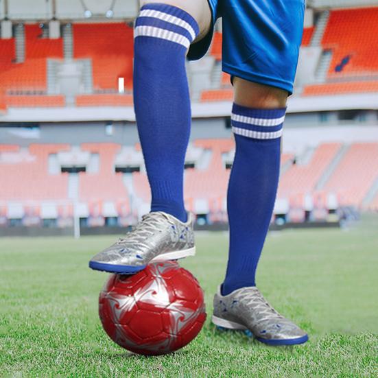 1 пара гетр до колена в полоску для футбола, противоскользящие, влагоотводящие, эластичные, детские, юношеские