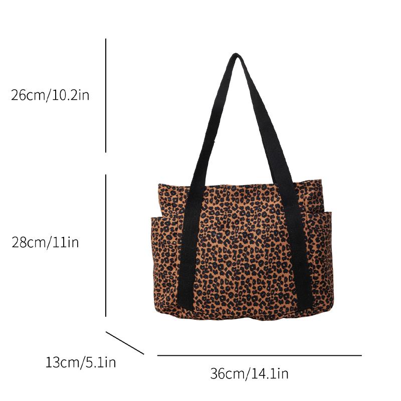 Холщовая сумка с леопардовым принтом для женщин с большой вместимостью, новая повседневная летняя универсальная сумка на одно плечо для поездок в колледж