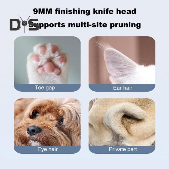Триммер для лап домашних животных со светодиодной подсветкой, точный триммер для домашних животных, беспроводные машинки для стрижки с низким уровнем шума, перезаряжаемый через USB триммер для шерсти домашних животных