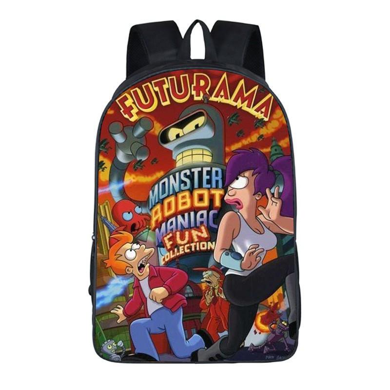 Школьный рюкзак Futurama Начальная и средняя школа Большая вместимость Многослойный Многофункциональный рюкзак Рюкзак для путешествий на открытом воздухе