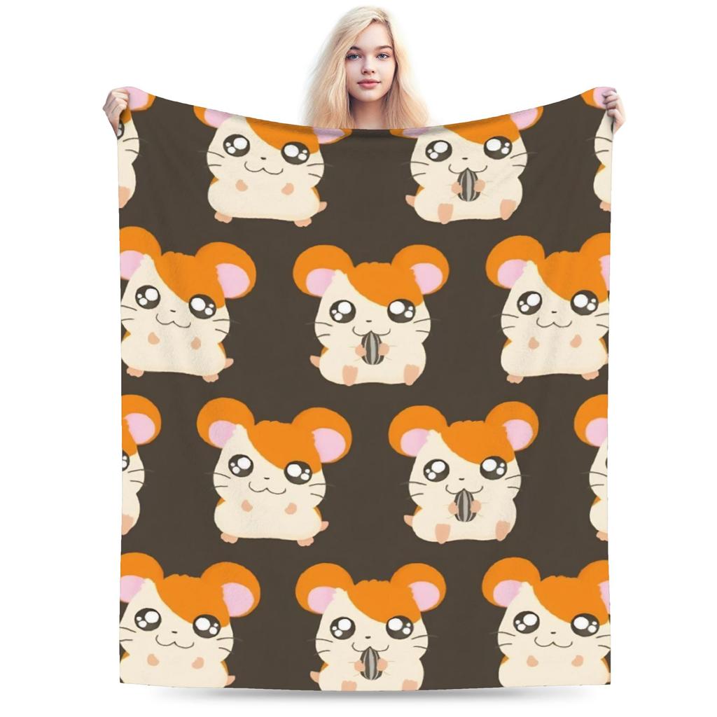 Cute Hamtaro Plush Blankets Child Flannel Throw Blanket For Living Room Warm Soft ized Quality Bedspread Gift