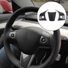 Interior Mouldings For Tesla Model 3 Y Decoration Interior Modified ABS 3 Pcs/Set Carbon Fiber Steering Wheel Patch