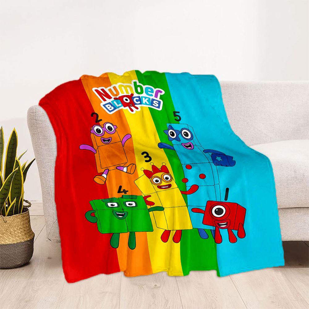 Number Blocks Adventure Flannel Blanket-Soft and Suitable for Sofas,Beds,Offices,Travel,All Seasons,Great Gift for Holidays and Birthdays.