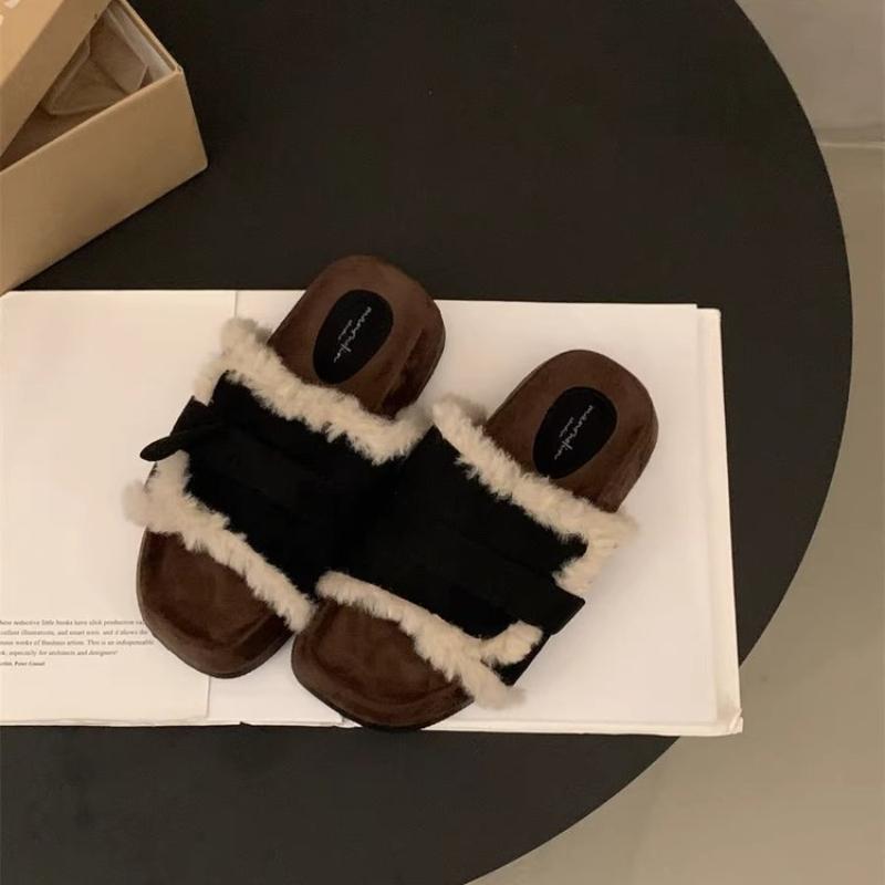 Ленивые люди носят сломанные волосы Mop 2024 осень и зима новые модные теплые хлопковые тапочки женские мягкие плоские