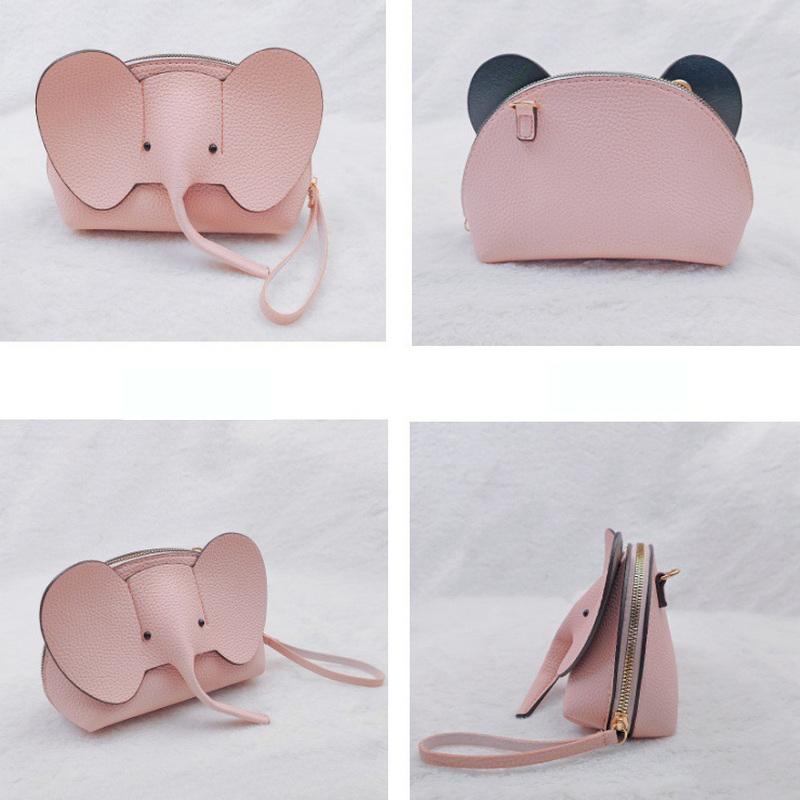 Корейские однотонные кошельки для телефона из искусственной кожи, мини-сумки кроссбоди в виде слона, женские милые повседневные сумки для женщин