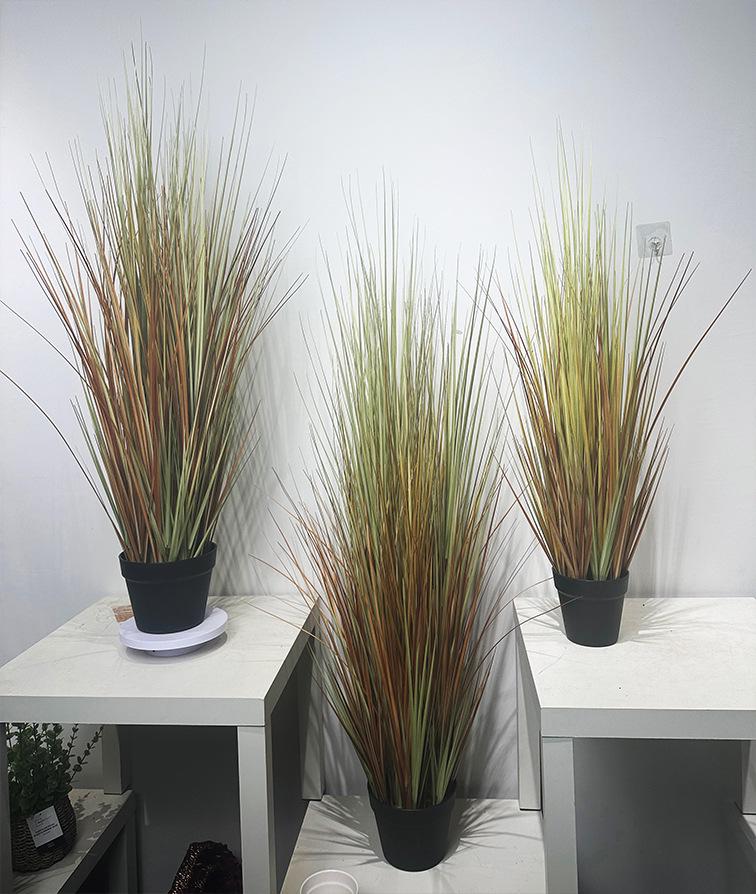 Bionic Foxtail Grass Potted Plant - Green Simulation Onion Grass Decoration for Photography Props