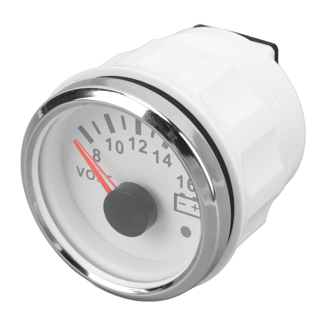 52MM Boat Voltmeter 9 to 32V Pointer Voltage Gauge with Colorful Backlight for RVs Yachts Fishing Boats Ships