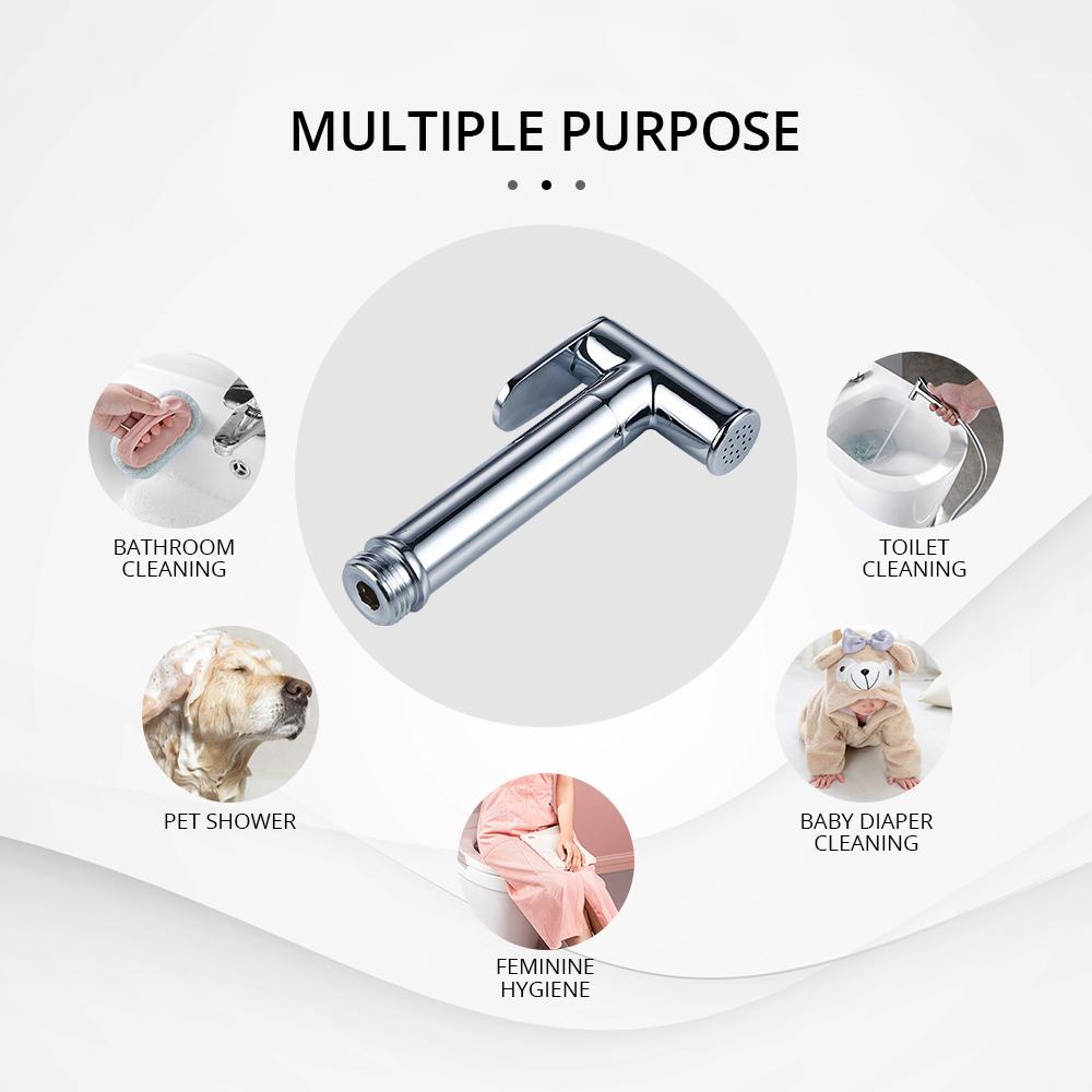Комплект хромированного распылителя для унитаза и биде с резиновым шлангом 1,2 дюйма, настенный смеситель для горячей и холодной воды, кран для биде, ручной очиститель для туалета