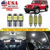Белый светодиодный внутренний фонарь и фонари номерного знака для Jeep Wrangler JK TJ 2000-2018