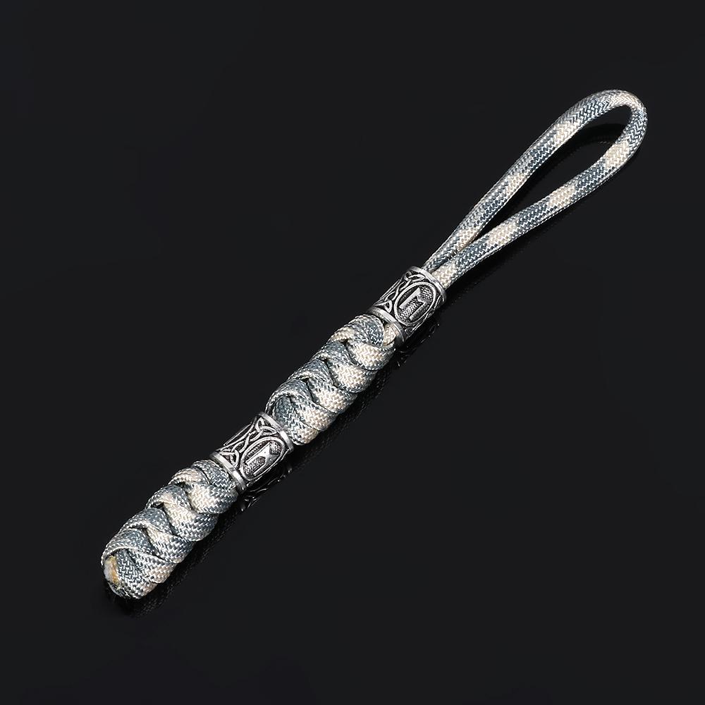 Outdoor Survival Kit Lucky Jewelry Charms Rune Bead Parachute Cord Keychains Keychain Car Key Chain