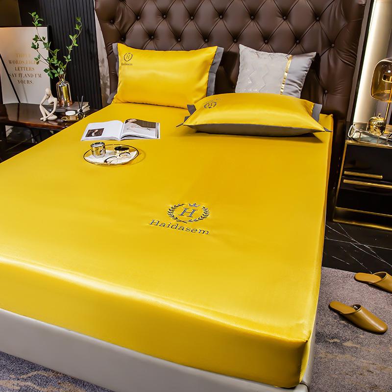 2PC/3PC 1 комплект постельного белья простыня на резинке постельное белье атласная шелковистая простыня на резинке гладкий нескользящий чехол для матраса покрывала постельное белье