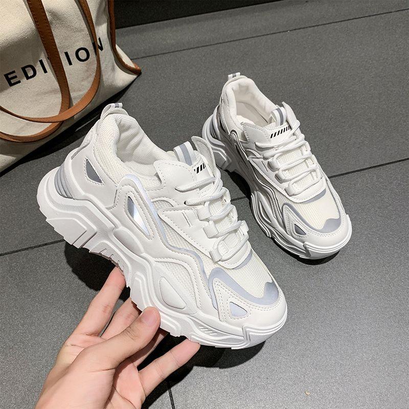 Детские кроссовки «папины» 2025 новый весенний универсальный платформа белые кроссовки ins интернет-знаменитость супер огонь повседневная спортивная обувь