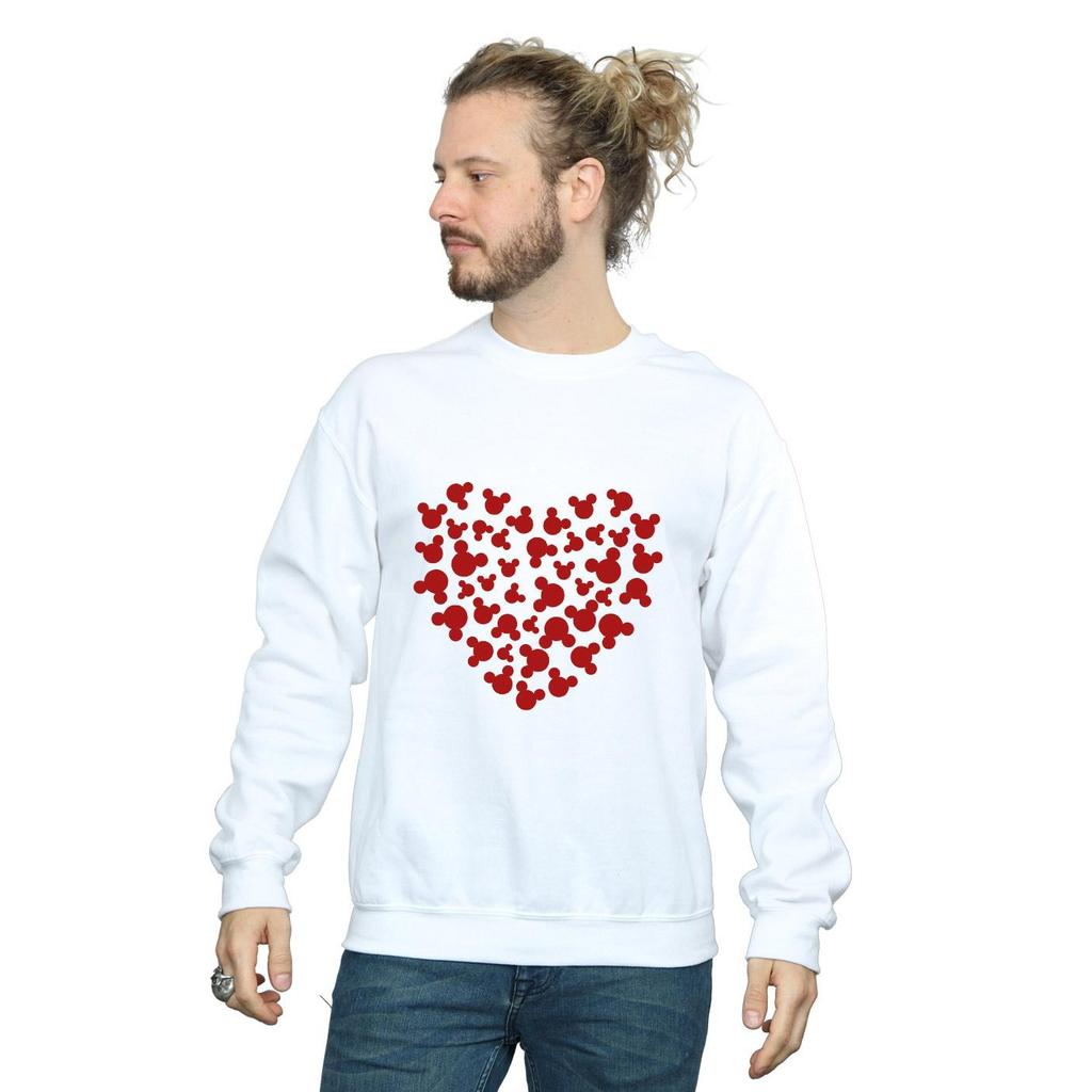 Disney Mens Mickey Mouse Heart Silhouette Sweatshirt
