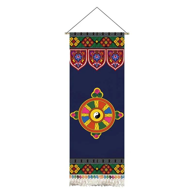 Кисточки Тибетские Благоприятные Восемь Сокровищ Подвесная Картина Искусство Ткань Гостиная Фон Обои Украшения Ткань Картина