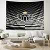 1PC Black And White Stripes With Shield Printed Tapestry Room Decoration Wall Hanging for Living Room Bedroom, dormitory, Birthday and Christmas gift
