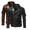 Men's Autumn and Winter New Personalized Leather Coat Slim Fit Multi-Pocket Zipper Jacket for Men