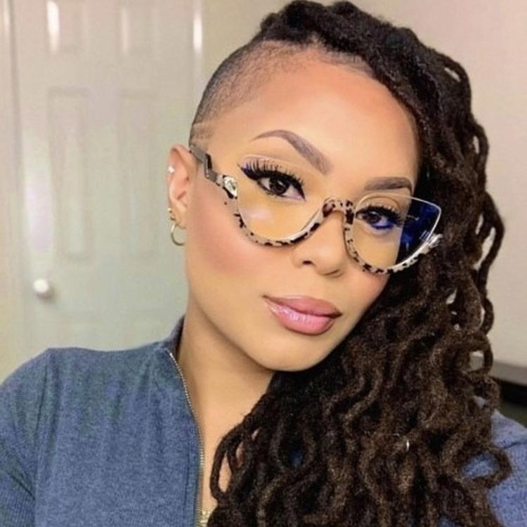 Новые женские треугольные очки в оправе, модные, индивидуальные, ретро, классические, с бриллиантами, полуоправа, простые очки