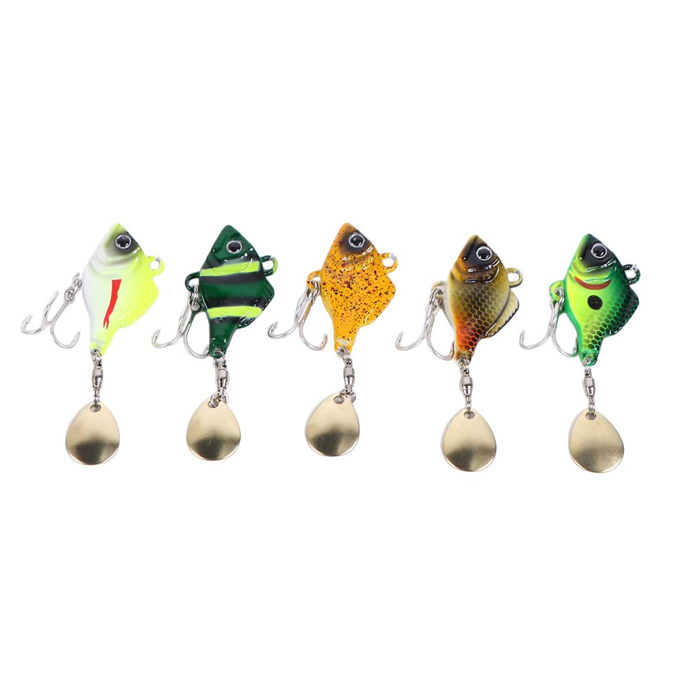 5pcs Vibration Bait Fishing Lures Kit with Box Fishing Lures Hooks Fishing Tool