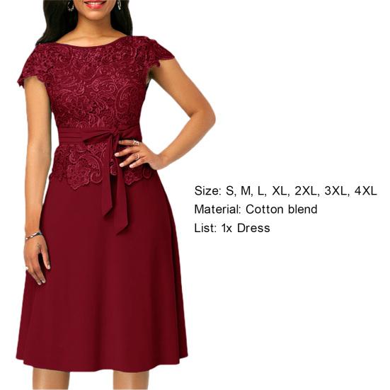 Леди Нижние Юбки Плюс Размер Вечернее Платье Кружевное Бандажное Летнее Платье Трапеции Крючком для Коктейльной Вечеринки