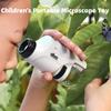 Kids Pocket Mini Portable Microscope 60x-120x LED Lighted Handheld Microscope Student Science Experiment Equipment Set Gift