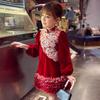 MIMIHELLO Красное платье-принцесса в китайском стиле для девочек