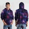 Autumn New Purple Flame Stars Printed Men's Thin Hoodie Casual Comfortable 3D Digital Printing Hoodie Men and Women Couple Baseball Uniform