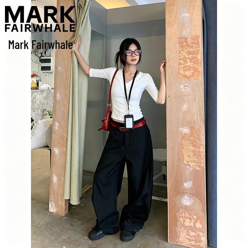 Mark Fairwhale Женская облегающая футболка с V-образным вырезом и короткими рукавами