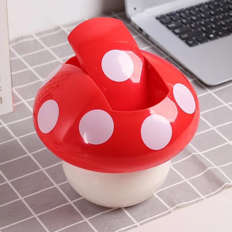 1 шт. Мини-мусорное ведро в форме гриба для рабочего стола, ведро для хранения на офисном столе для школьников с крышкой, симпатичная креативная маленькая мусорная корзина