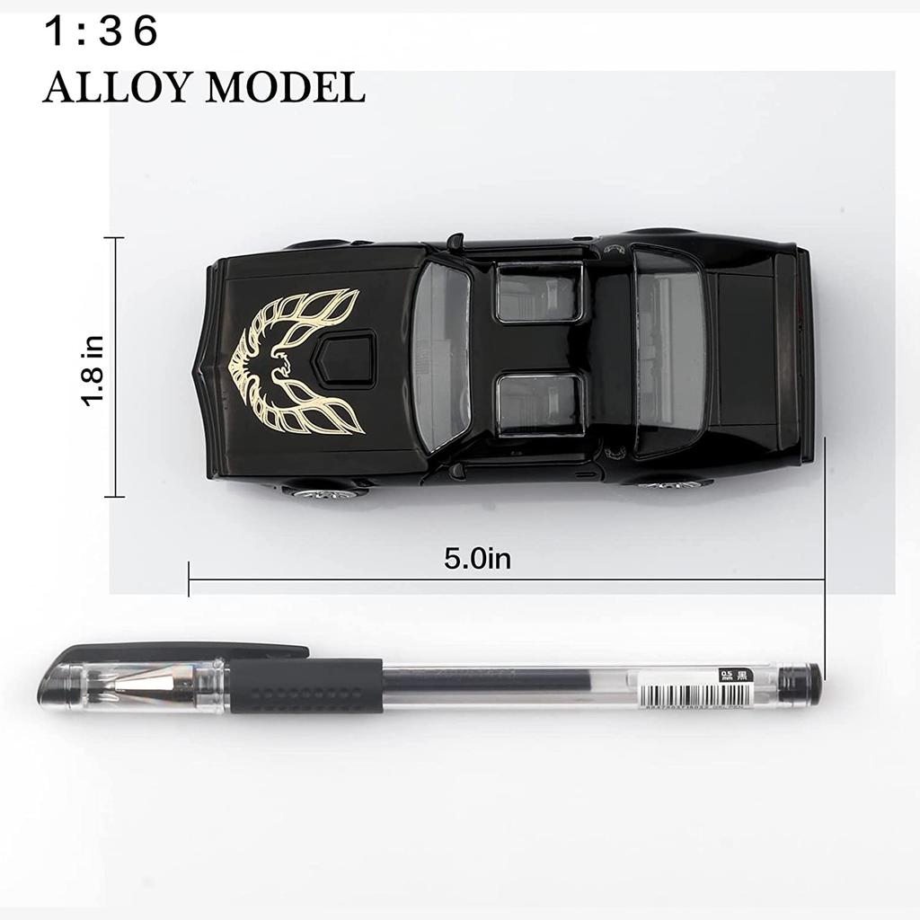 Масштаб 1/36 1978 Pontiac Firebird, литая под давлением модель автомобиля, игрушечный автомобиль с откатным механизмом и открытыми дверями для детей, коллекция подарков для мальчиков и девочек