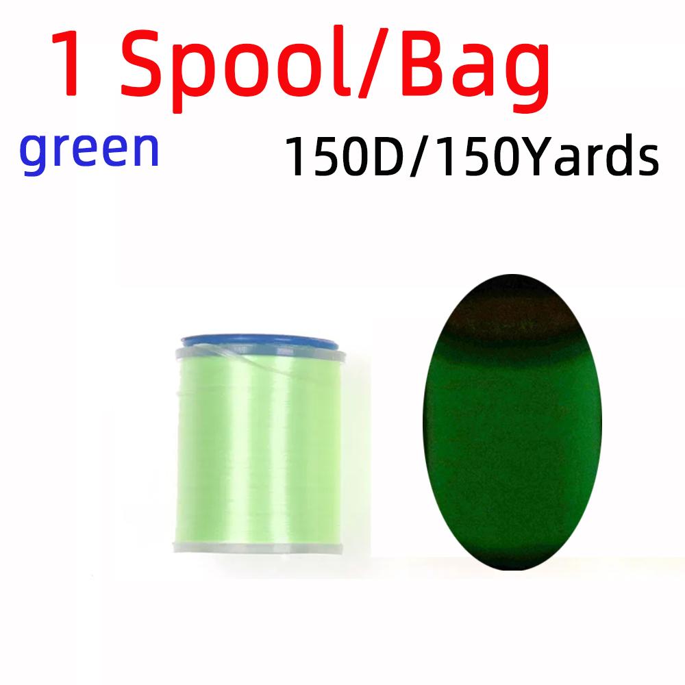 Светящаяся нить Bimoo 150D для крючков для отсадки мушек и ребер, светящаяся в темноте нить для связывания мушек