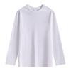 300G Pure White Retro Men and Women Japanese Simple Pure Cotton Long-sleeved T-shirt