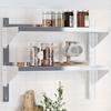 VidaXL Wall Shelf 2 Levels 75x23.5x60 Cm Silver Stainless Steel, Floating Shelf, Wall Display Shelf, 30314