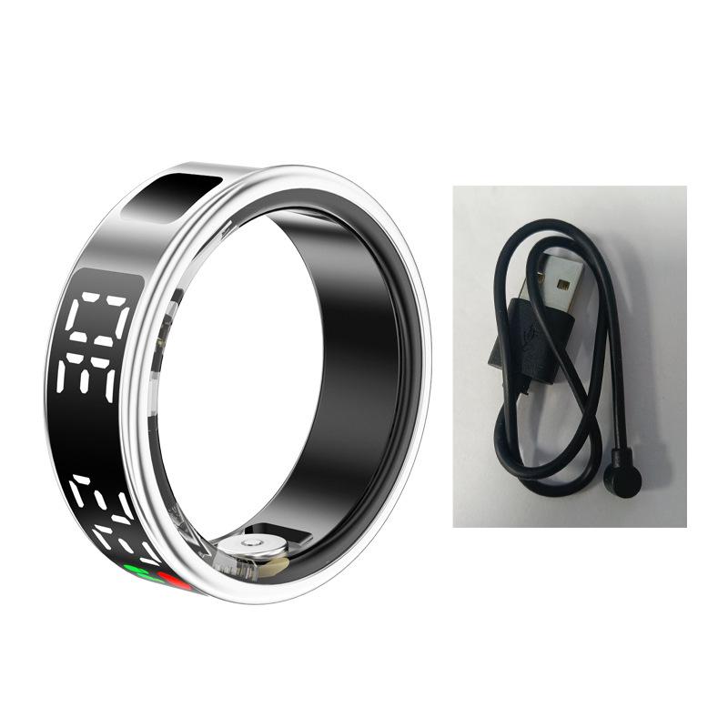 Умное кольцо с сенсорным экраном: Мониторинг сердечного ритма, уровня кислорода в крови, сна и перелистывание страниц