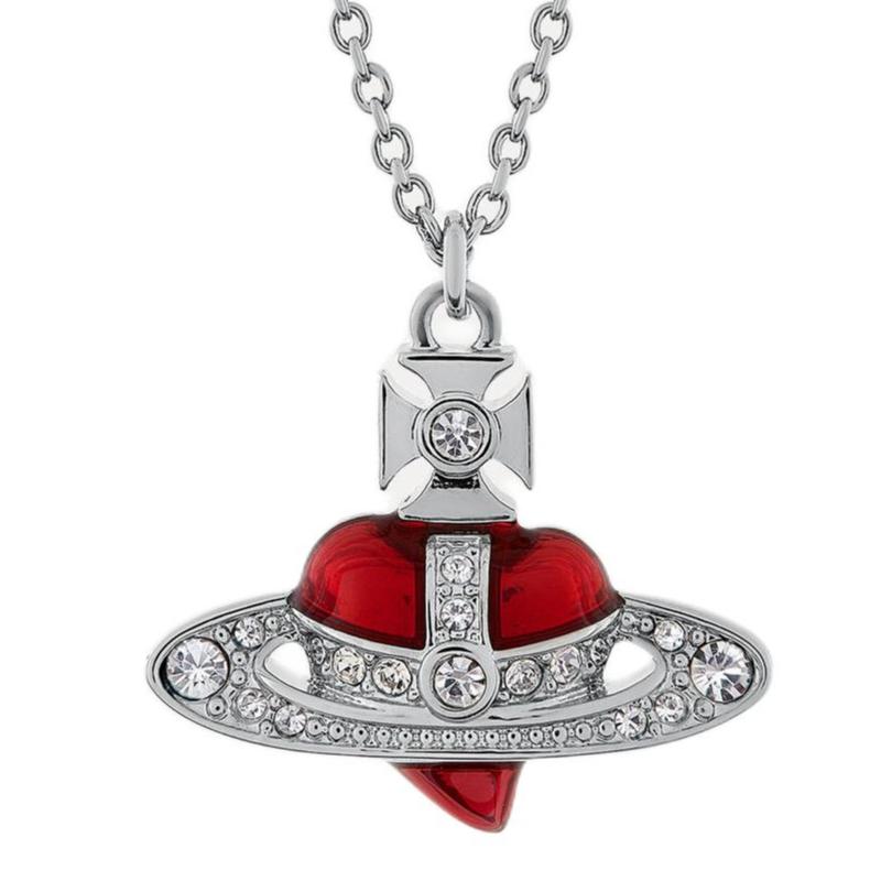 VIVIENNE WESTWOOD Новое ожерелье-подвеска в форме сердца с кристаллами 630203BM-02P383-CN