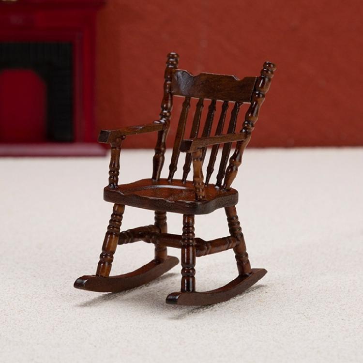 Реалистичное кресло-качалка, миниатюрная витрина Zakka, дисплей для ролевых игр, для энтузиастов кукольных домиков, масштаб 1/12, ретро-кресло