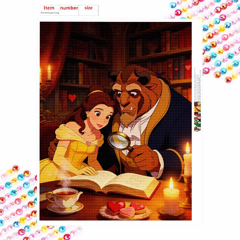 Disney Diamond Art Painting Kit 5D BeautyBeast Diamond Painting Dot Art Kit Home Wall Decor