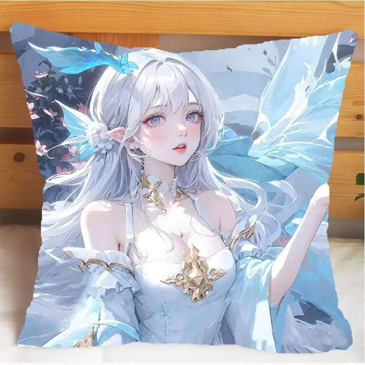 Arena of Valor Honor of Kings Xi Shi Подушка и наволочка Чехол для подушки-подушки Двусторонняя печать Плюшевые декоративные подушки 40x40см