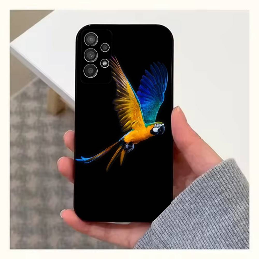 A-Животное Попугай Птица Для Samsung S9,S10,S20,S10,S21,S25,S24,S23,Ultra,FE,Plus,Lite,Мягкий Силиконовый Черный Чехол