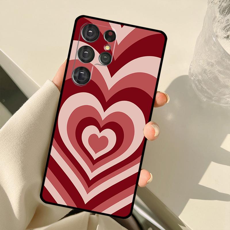 Latte Love Тоннель Коричневое Сердце Чехол Для Samsung Galaxy S22 Ultra S21 S20 S24 S25 Ultra S9 S10 Plus S23 FE S25 FE Задняя Крышка