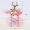 Розовый брелок с пайетками, подвеска с буквой, серьги-шармы