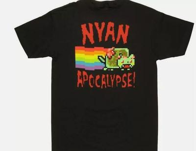 Футболка Nyan Cat Апокалипсис Смешной Мем Ретро Графическая Футболка Унисекс S-4XL