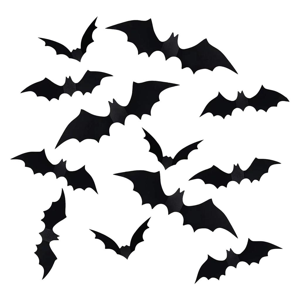 44/55/88 Pcs Halloween Bats Decorations, 3D Scary Bats For Wall Decor Multi-Size Bats Halloween Indoor Decor Home Window Decoration Set