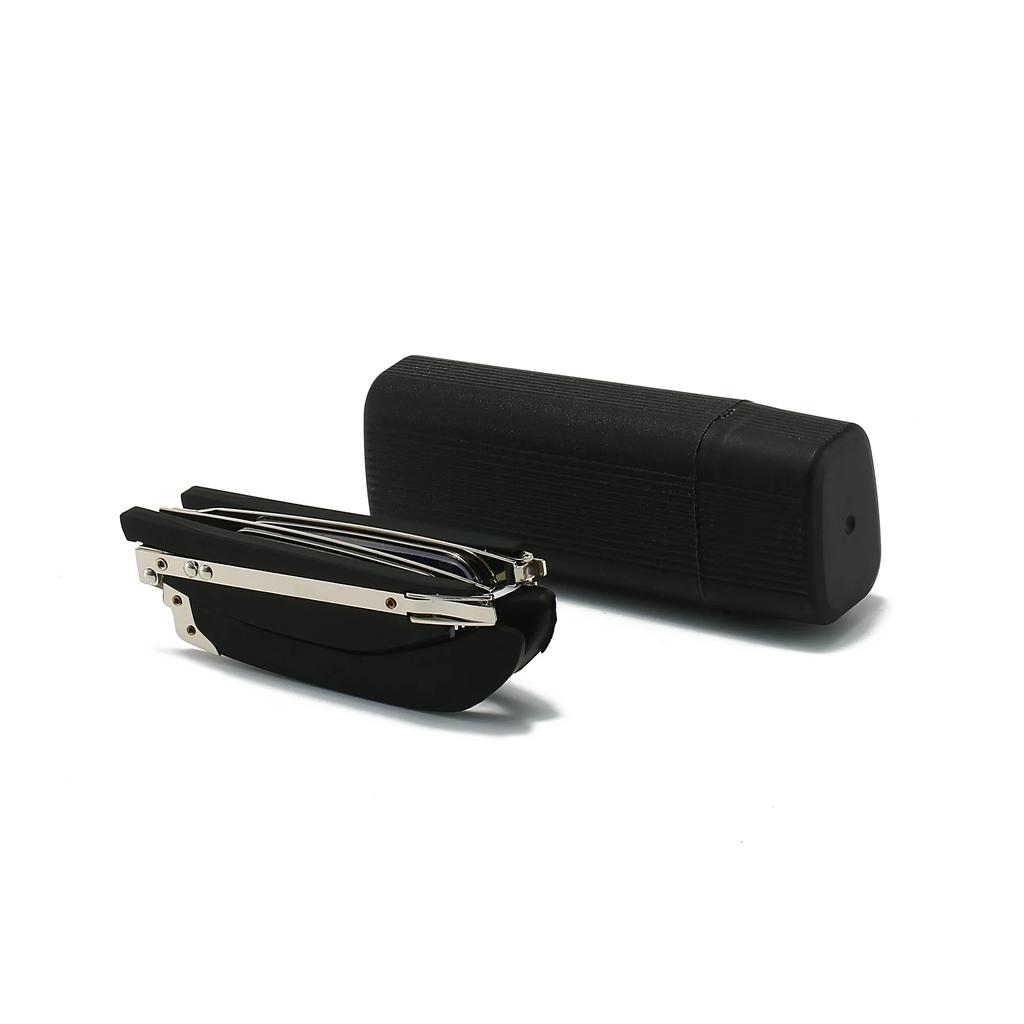 Портативные складные мужские очки для чтения с футляром, женские очки с защитой от синего света, с диоптриями, модные очки с линзами высокой четкости для дальнозоркости