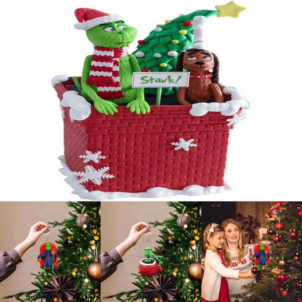 2022 Милый Зеленый Монстр Рождественская Елка Подвесное Украшение Для Автомобиля Рюкзака И Декора Дома