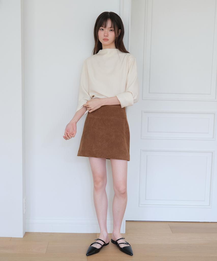 Yeoppe Suede Pocket Skirt_Brown