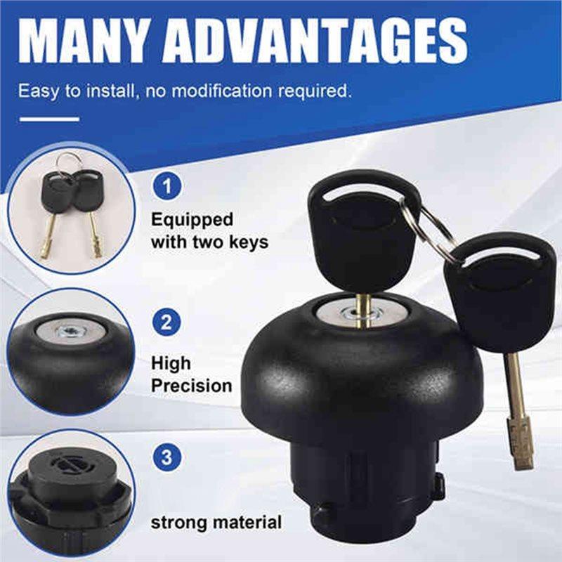 2Set Car Fuel Tank Cap Filler Cap Inner Cap Lock With Keys 9C119K163AA For Ford Transit 2006-