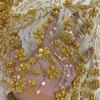 1Yard Luxury African Lace Fabric with Embroidery Flower Glitter High Quality Heavy Sequin French Beaded Lace Fabric for Sewing