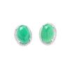 Elegant temperament Oval imitation chalcedony inlaid earrings Versatile exquisite high-end pierless earclips earrings women's models