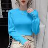 Свитер с рукавами-фонариками Базовый свитер Женский Популярный Приталенный Осенне-зимний Топ в западном стиле Пуловер Вязаный свитер